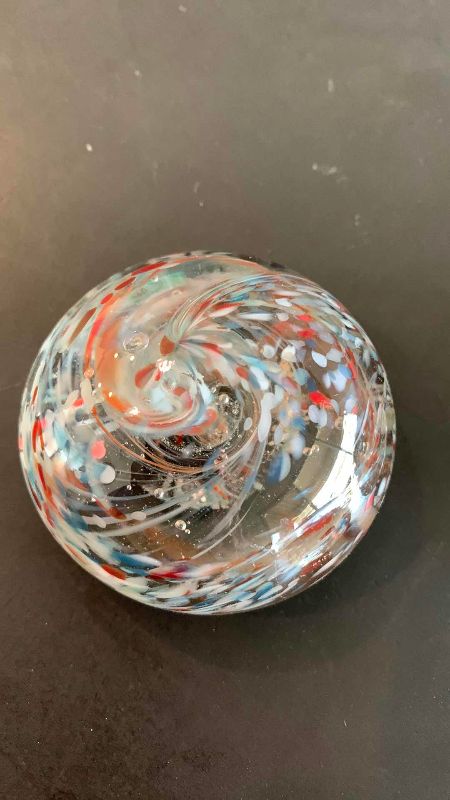 Photo 1 of 3-GLASS PAPERWEIGHTS 3” DIAMETER