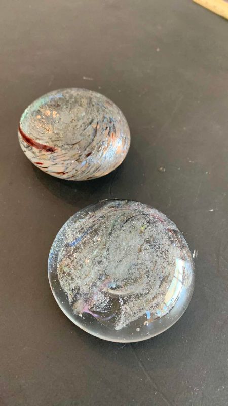 Photo 1 of 3-GLASS PAPERWEIGHTS 3” DIAMETER