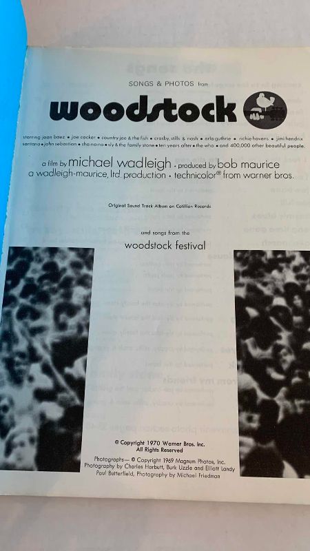 Photo 1 of VINTAGE WOODSTOCK MUSIC BOOK