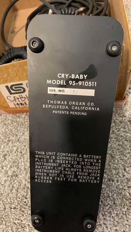 Photo 1 of CRY BABY ELECTRIC GUITAR PEDAL AND CORDS