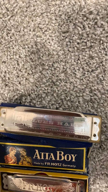 Photo 1 of 4-VINTAGE HARMONICAS AND GUITAR SUPPLIES