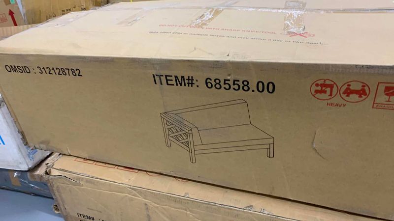 Photo 1 of OUTDOOR LEFT ARM SETTEE WITH TEAK FINISH AND BEIGE CUSHIONS MODEL 68558.00
