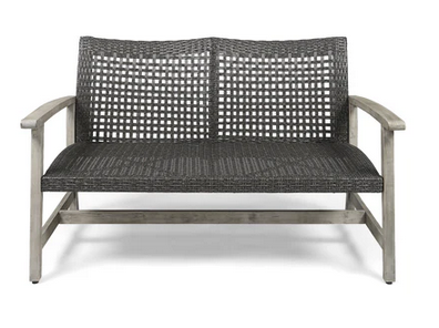 Photo 1 of MARCIA OUTDOOR WOOD AND WICKER LOVESEAT 
