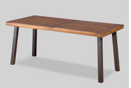 Photo 1 of CHRISTOPHER KNIGHT DELL RECTANGLE ACACIA WOOD DINING TABLE TEAK FINISH 32' X 69' H 30"






