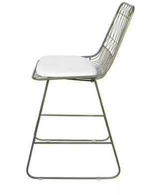Photo 1 of NOBLE HOUSE WALCOTT 42" LIGHT BRASS BAR STOOL WITH IVORY CUSHIONS SET OF 2