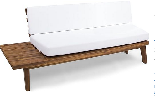 Photo 1 of LEFT-SIDED SOFA WITH WHITE CUSHIONS THIS HAS A GRAY FINISH NOT WOOD