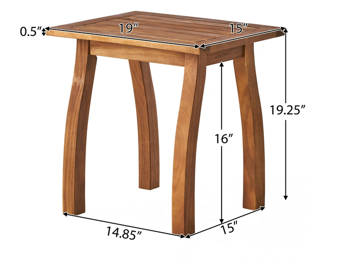 Photo 1 of GDF STUDIO SADIE OUTDOOR ACACIA WOOD ACCENT TABLE, TEAK FINISH 