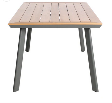 Photo 1 of ABLE OUTDOOR ALUMINUM DINING TABLE WITH FAUX WOOD TABLE TOP