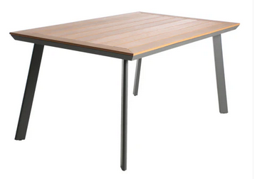 Photo 1 of ABLE OUTDOOR ALUMINUM DINING TABLE WITH FAUX WOOD TABLE TOP