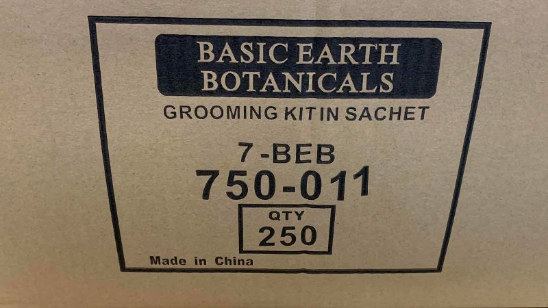 Photo 1 of CASE OF 1000 BASIC EARTH BOTANICAL'S HOTEL GROOMING KITS 4 X 250