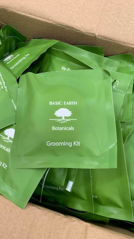 Photo 1 of CASE OF 1000 BASIC EARTH BOTANICAL'S HOTEL GROOMING KITS 4 X 250