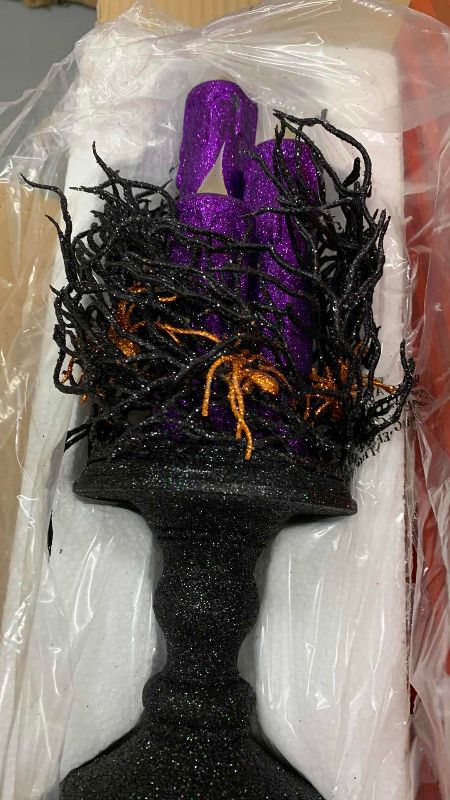 Photo 1 of BOX OF 4 KIRKLAND’S LED HALLOWEEN GLITTER CANDLES