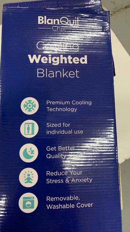 Photo 1 of BLANQUIL COOLING WEIGHTED 20 POUND BLANKET IN GRAY 48” X 74”