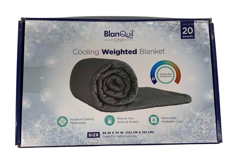 Photo 1 of BLANQUIL COOLING WEIGHTED 20 POUND BLANKET IN GRAY 48” X 74”