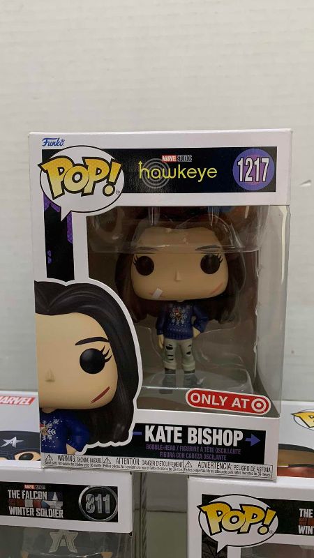 Photo 1 of 3-FUNKO POP’S: HAWKEYE # 1217, JOHN F. WALKER # 811, AND FALCON # 812