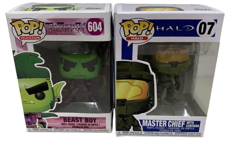 Photo 1 of FUNKO POP BEAST BOY #604 AND HALO MASTER CHIEF 07