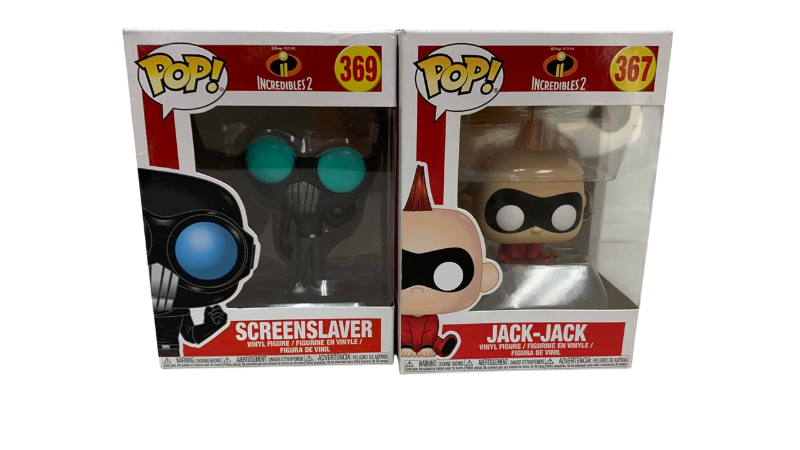 Photo 1 of FUNKO POP INCREDIBLES 2 SCREENSLAVER 369 AND JACK-JACK 367