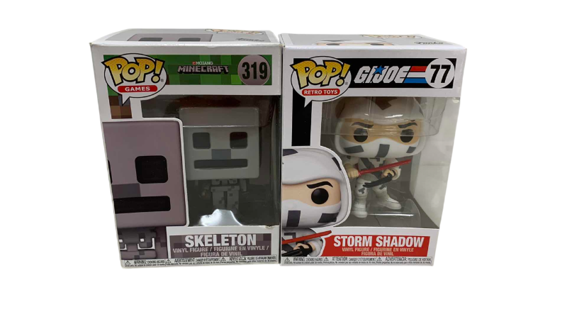 Photo 1 of FUNKO POP MINECRAFT SKELETON 319 AND G.I. JOE STORM SHADOW 77