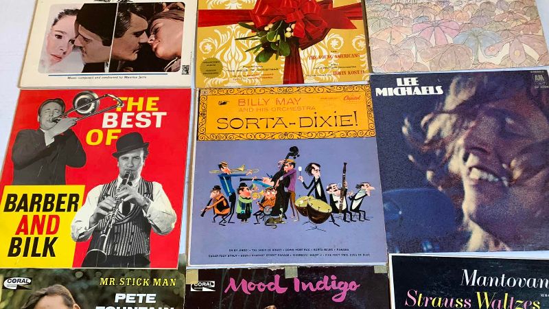 Photo 1 of 9-VINTAGE RECORD ALBUMS