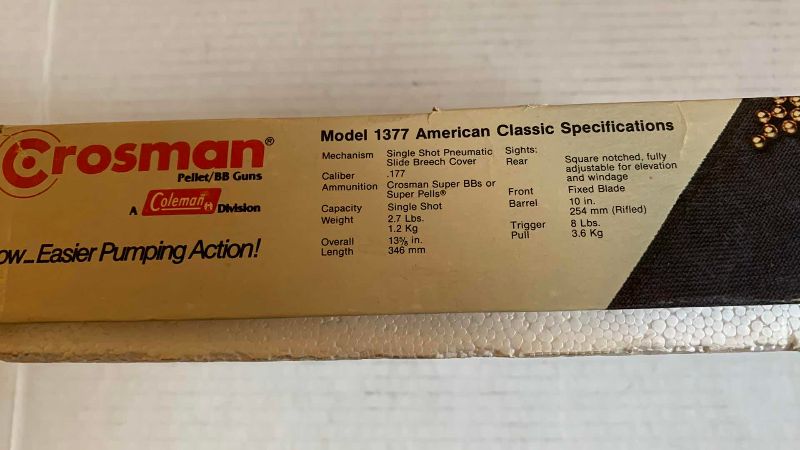 Photo 1 of VINTAGE CROSMAN MODEL 1377 AMERICAN CLASSIC.177 CALIBER PELLET OR BB PUMP ACTION PISTOL