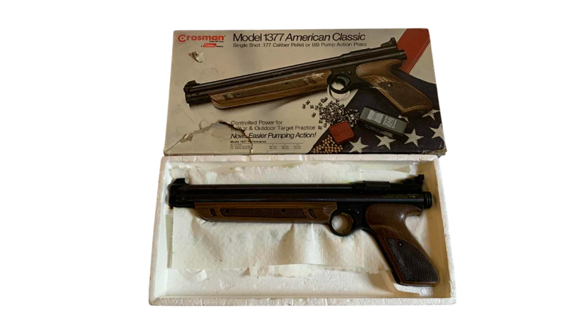 Photo 1 of VINTAGE CROSMAN MODEL 1377 AMERICAN CLASSIC.177 CALIBER PELLET OR BB PUMP ACTION PISTOL