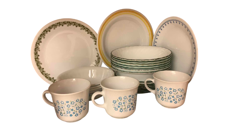 Photo 1 of VINTAGE ASSORTED CORELLE PLATES, BOWLS AND CUPS