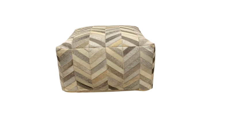 Photo 1 of BOHO COWHIDE POUF OTTOMAN
