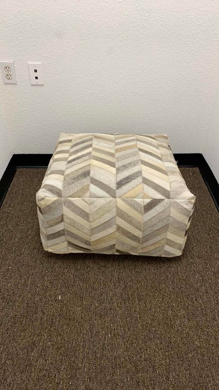 Photo 1 of BOHO COWHIDE POUF OTTOMAN