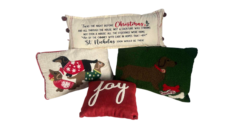 Photo 1 of 6-CHRISTMAS DACHSHUND PILLOWS 