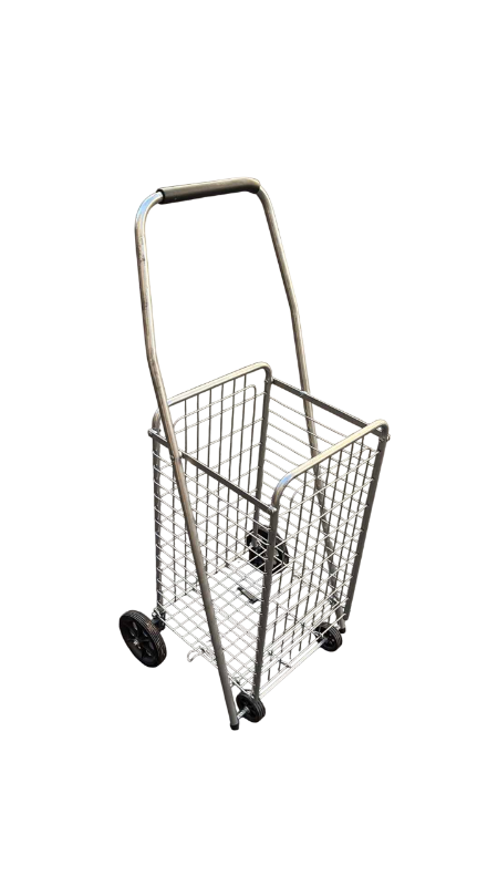Photo 1 of METAL COLLAPSIBLE GROCERY CART ON WHEELS 15” X 12” X 41” H