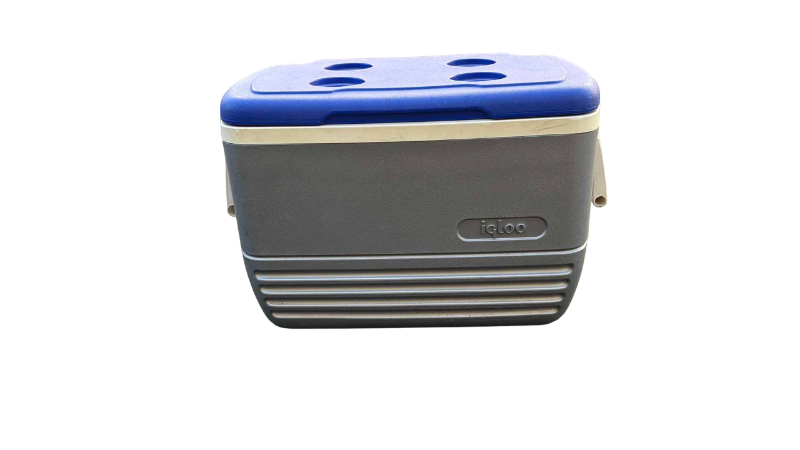 Photo 1 of IGLOO COOLER SILVER AND BLUE 26” X 15” X 16”