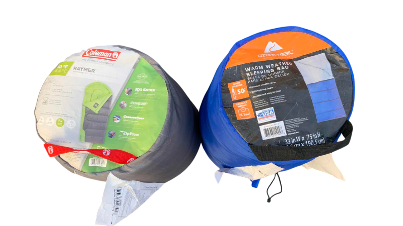 Photo 1 of 2-SLEEPING BAGS CAMPING COLEMAN AND OZARK TRAIL