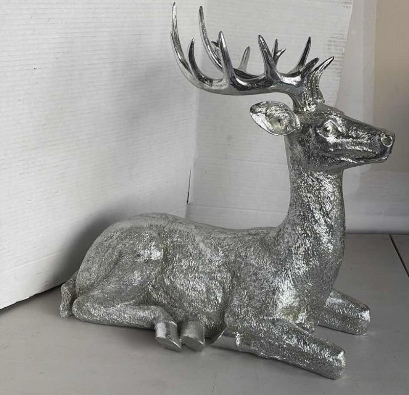 Photo 1 of Z GALLERIE FOIL SITTING WOODLAND DEER 21” X 22”H