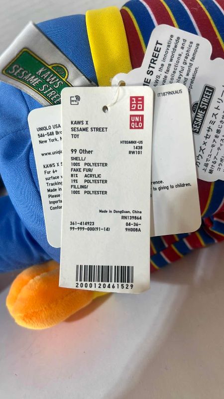 Photo 1 of KAWS X UNIQLO SESAME STREET MODIFIED BERT AND ERNIE DOLLS WITH ORIGINAL TAGS