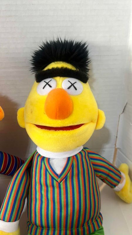 Photo 1 of KAWS X UNIQLO SESAME STREET MODIFIED BERT AND ERNIE DOLLS WITH ORIGINAL TAGS