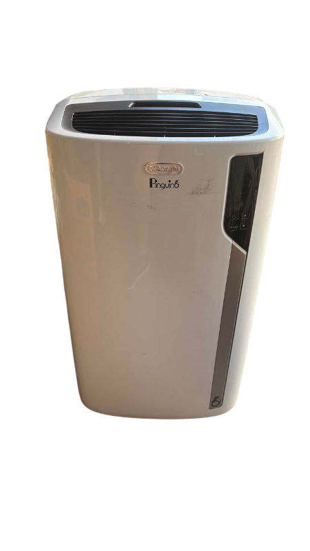 Photo 1 of DELONGHI PINGUINO PORTABLE AIR CONDITIONER 16”X 12”X 29”H ATTACHMENTS COVER AND REMOTE