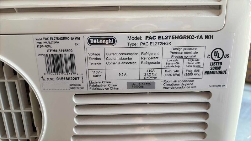 Photo 1 of DELONGHI PINGUINO PORTABLE AIR CONDITIONER 16”X 12”X 29”H ATTACHMENTS COVER AND REMOTE