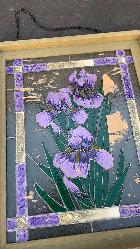 Photo 1 of 2-IRIS GLASS ARTWORK