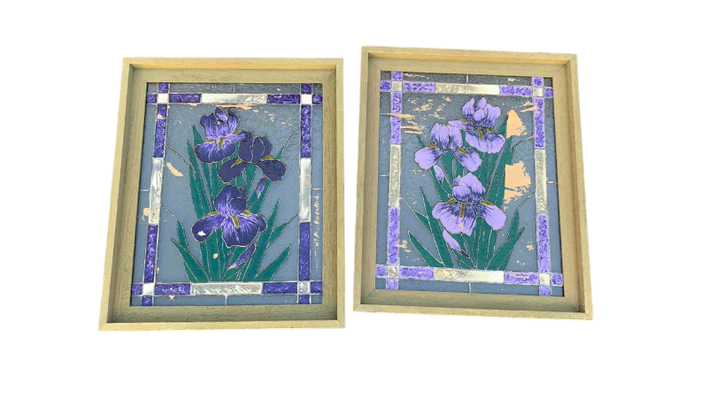 Photo 1 of 2-IRIS GLASS ARTWORK
