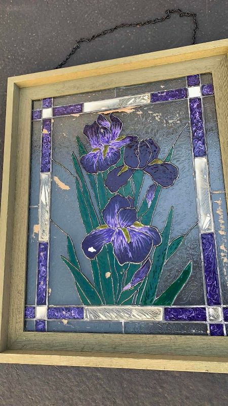 Photo 1 of 2-IRIS GLASS ARTWORK