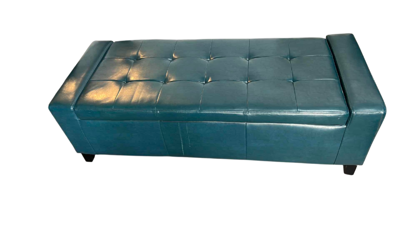 Photo 1 of BLUE STORAGE OTTOMAN 50” X 20” H 16”