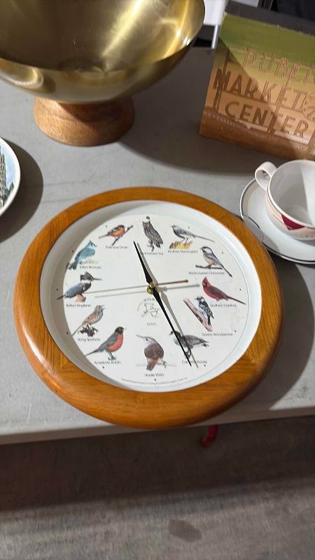 Photo 1 of HOME DECOR BIRD CLOCK, BOWL, AND OTHER ITEMS