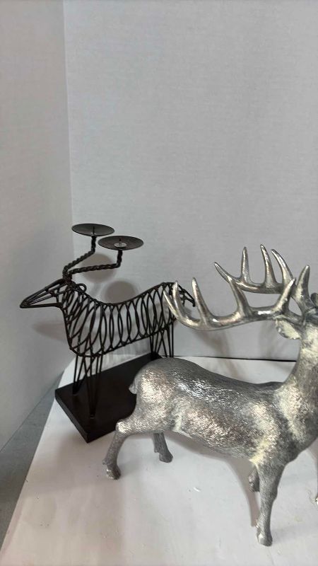 Photo 1 of DEER FIGURES AND CANDLE STAND 12