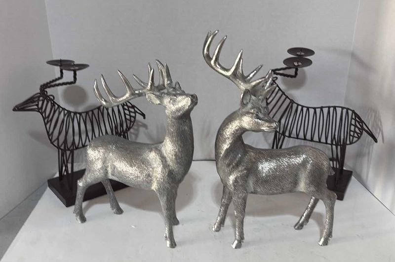 Photo 1 of DEER FIGURES AND CANDLE STAND 12