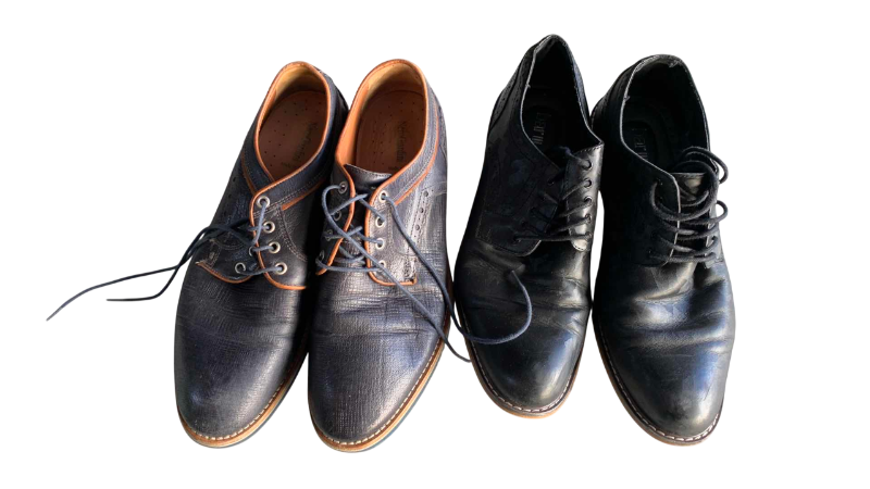 Photo 1 of 2-PAIR MENS TEXTURED LEATHER DRESS SHOES SIZE 10