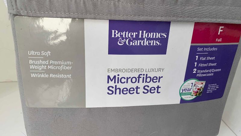 Photo 1 of BETTER HOMES AND GARDENS EMBROIDERED FULL SIZE MICRO FIBER SHEET SET