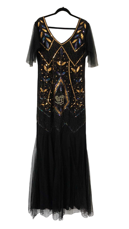 Photo 1 of BLACK EVENING GOWN WITH BEADS AND SEQUINS SIZE 2XL