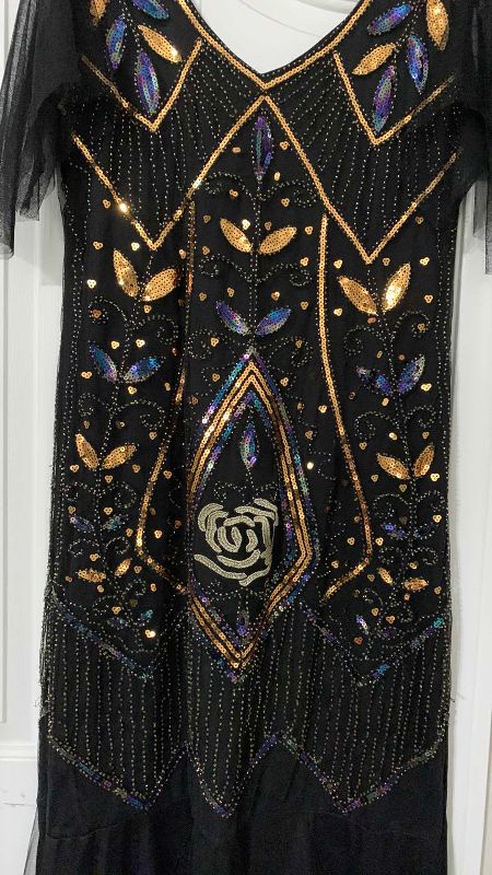 Photo 1 of BLACK EVENING GOWN WITH BEADS AND SEQUINS SIZE 2XL