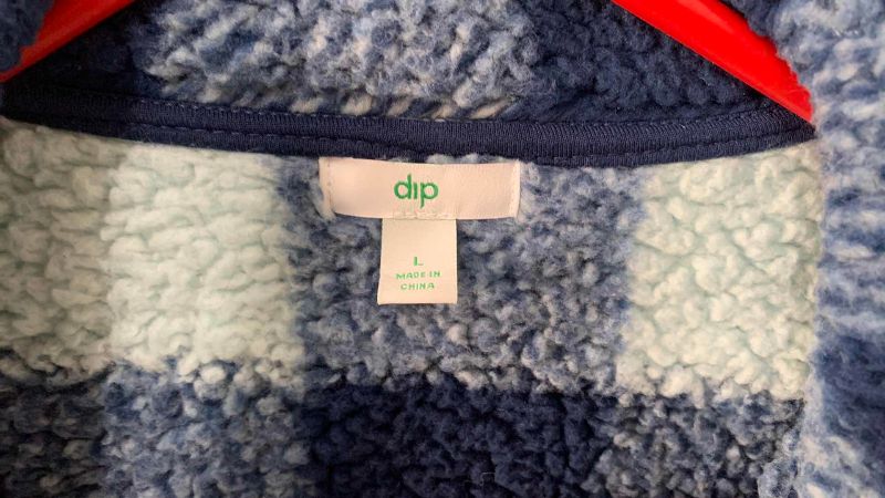 Photo 1 of DIP SHERPA BLUE PLAID JACKET (L) & FROSTLINE KIT VINTAGE OLIVE GREEN PUFFER JACKET (XL)