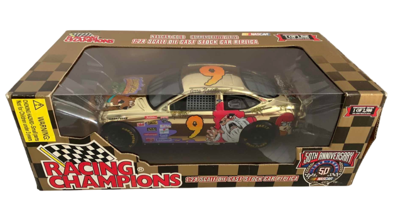 Photo 1 of NASCAR 50TH ANNIVERSARY CARTOON NETWORK NUMBER 9 RACING CHAMPIONS 1/24 SCALE DIECAST STOCK CAR BANK 1/2500